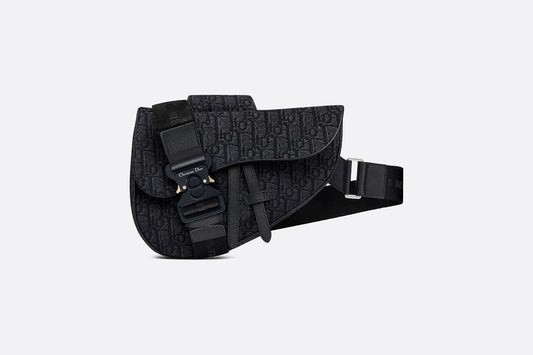 Saddle Bag • Black Dior Oblique Jacquard