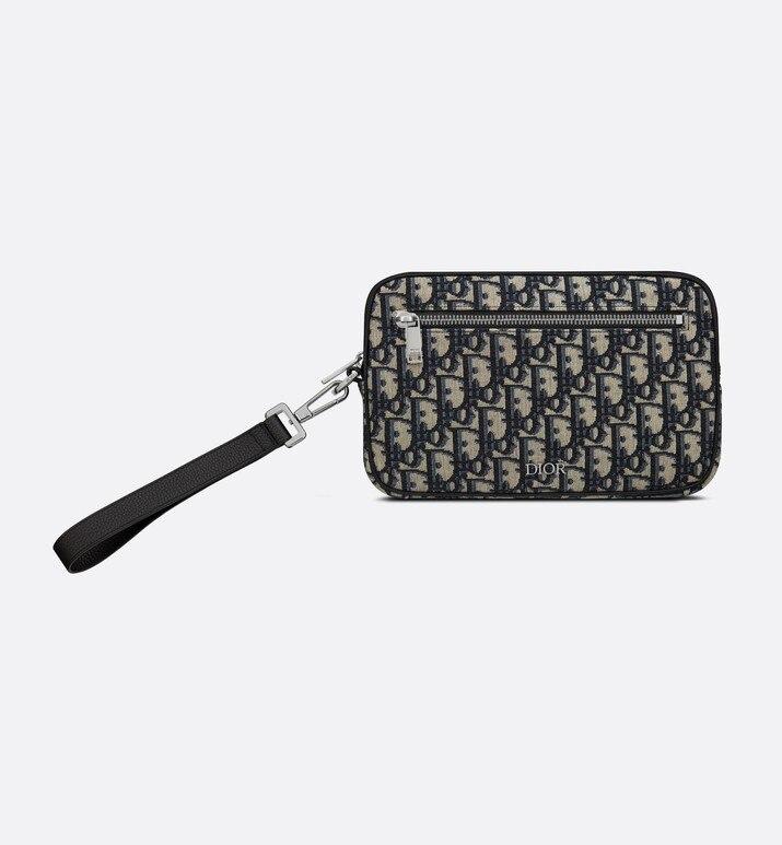 Pouch • Beige and Black Dior Oblique Jacquard