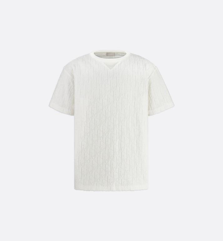 Oversized Dior Oblique T-Shirt • Off-White Terry Cotton Jacquard
