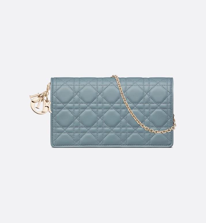Lady Dior Pouch • Cloud Blue Cannage Lambskin