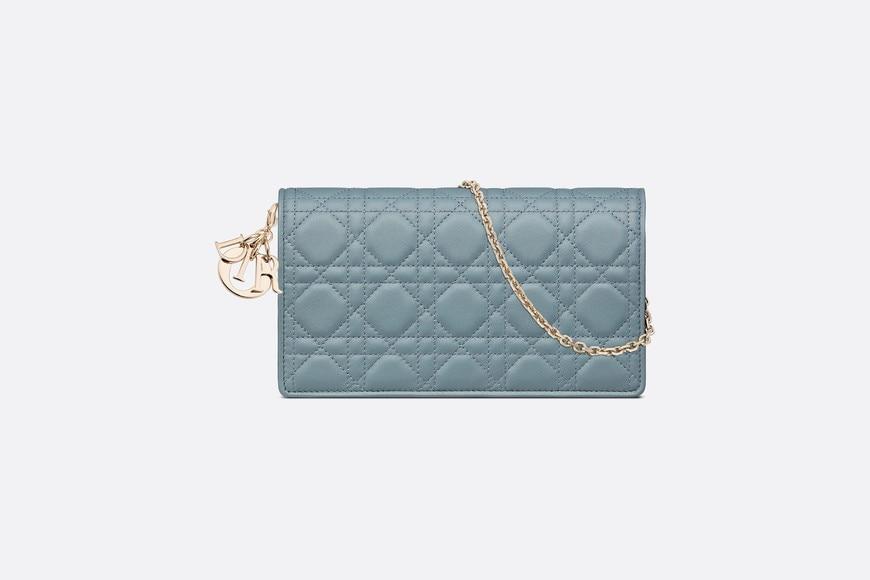 Lady Dior Pouch • Cloud Blue Cannage Lambskin