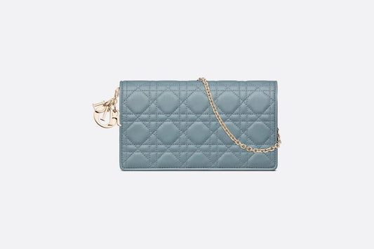 Lady Dior Pouch • Cloud Blue Cannage Lambskin