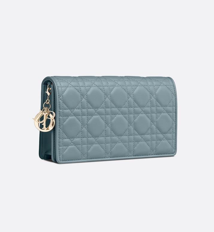 Lady Dior Pouch • Cloud Blue Cannage Lambskin