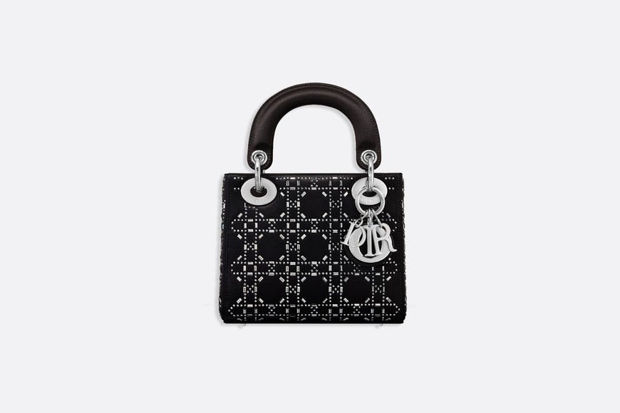 Mini Lady Dior Bag • Black Strass Cannage Satin