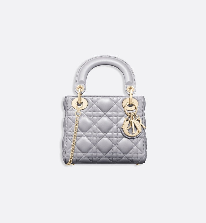 Mini Lady Dior Bag • Opaline Gray Pearlescent Cannage Lambskin