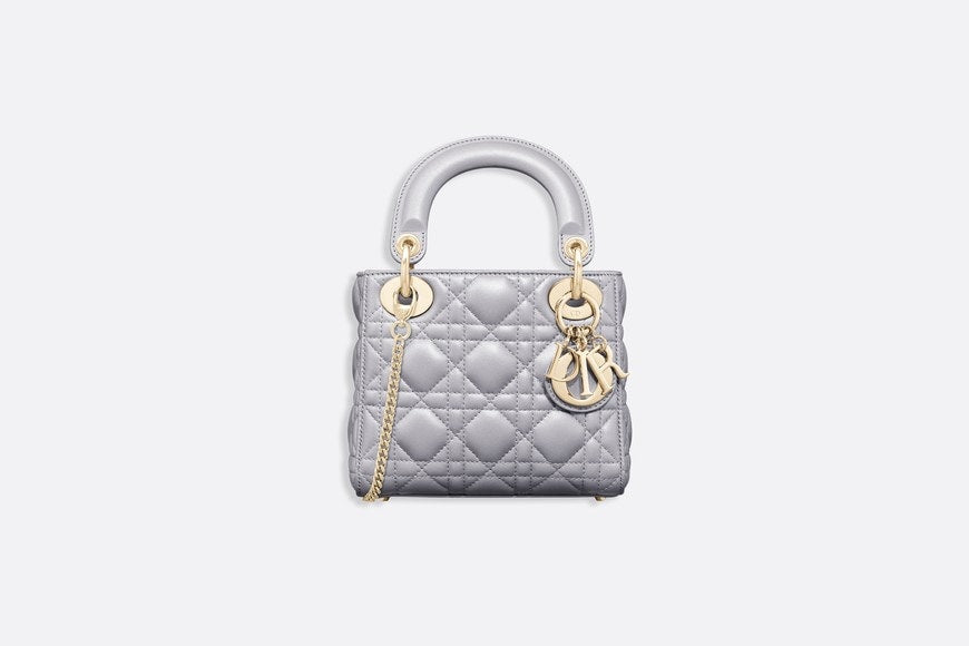 Mini Lady Dior Bag • Opaline Gray Pearlescent Cannage Lambskin