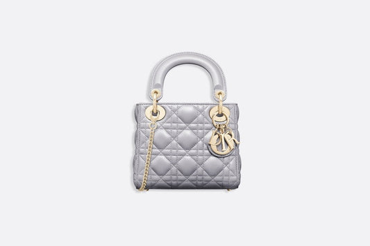 Mini Lady Dior Bag • Opaline Gray Pearlescent Cannage Lambskin