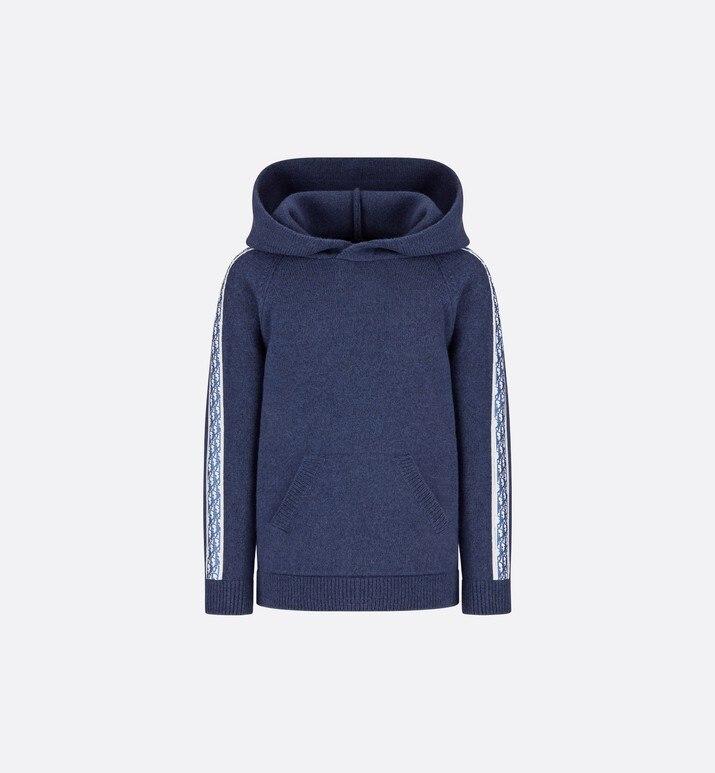 Hooded Sweatshirt • Navy Blue Wool, Silk and Cashmere Tricot Knit