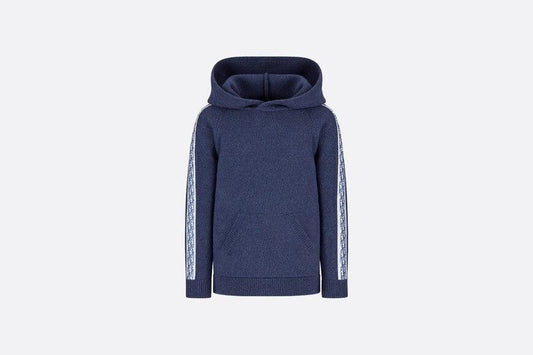 Hooded Sweatshirt • Navy Blue Wool, Silk and Cashmere Tricot Knit