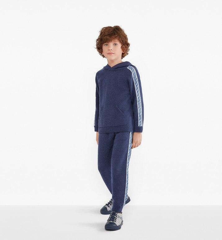 Track Pants • Navy Blue Wool, Silk and Cashmere Tricot Knit