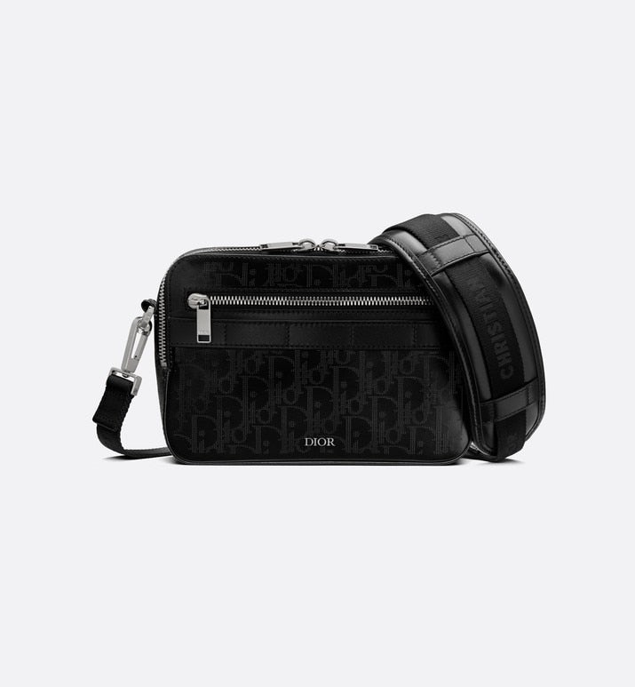 Safari Messenger Bag • Black Dior Oblique Galaxy Leather