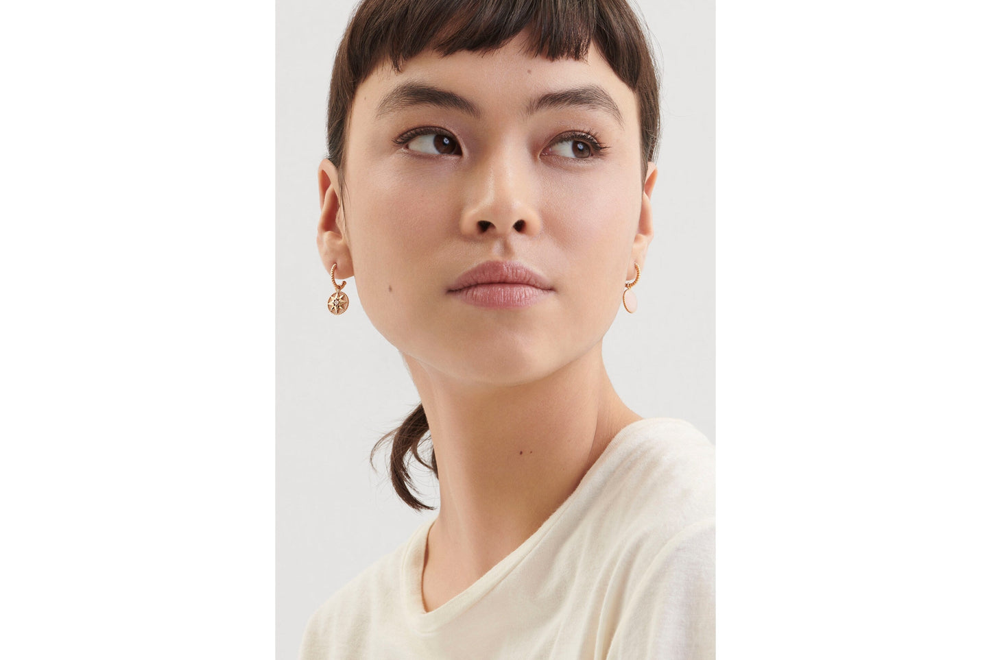 Rose Des Vents Earrings • Pink Gold, Diamonds and Pink Opal