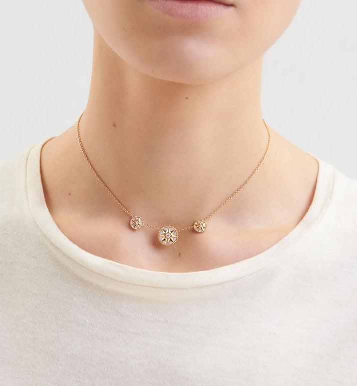 Rose Des Vents Necklace • Yellow Gold, Diamonds and Mother-of-Pearl