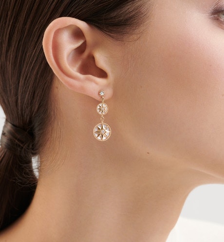 Rose Des Vents Earrings • Yellow Gold, Diamonds and Mother-of-Pearl