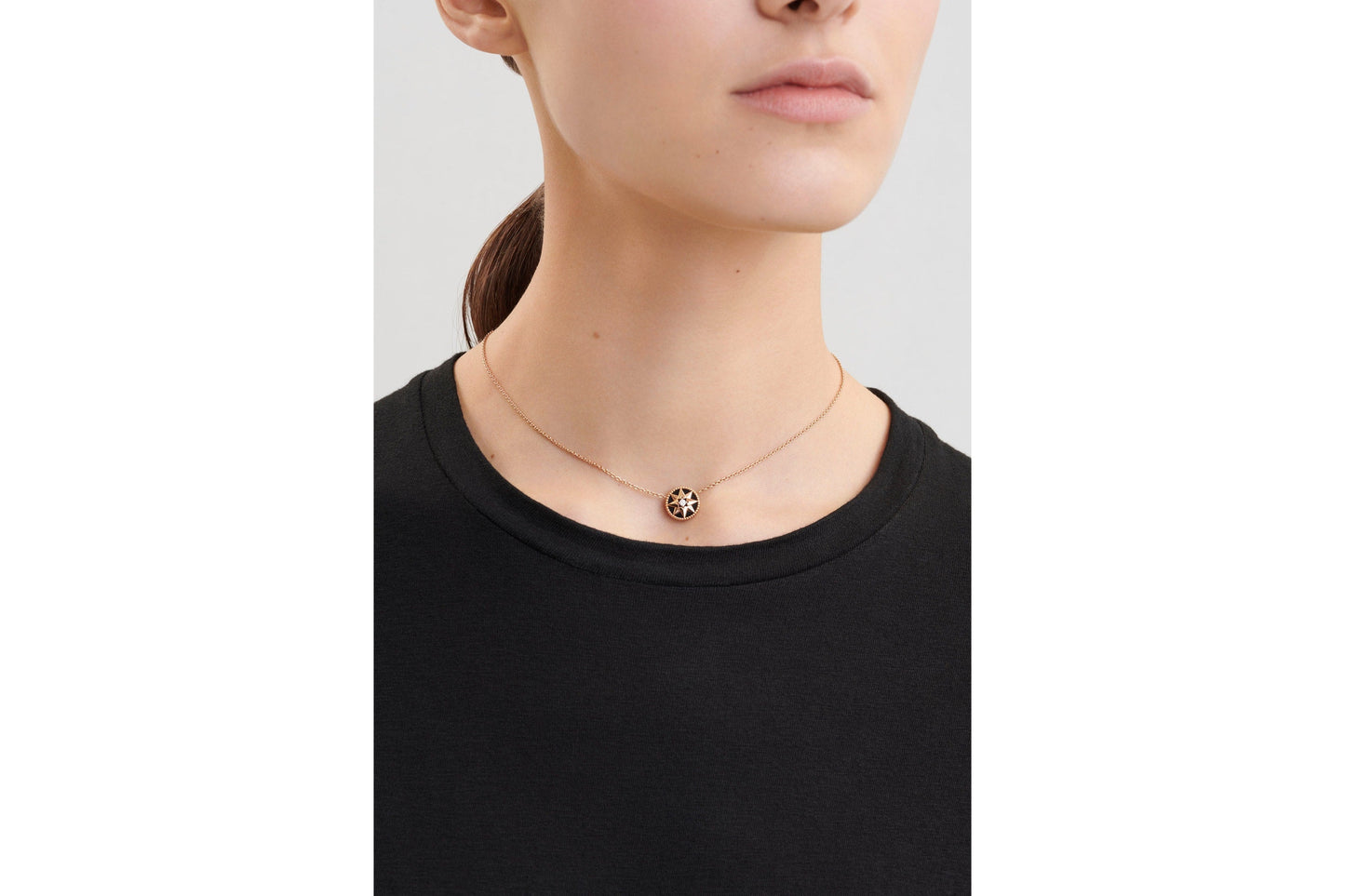 Rose Des Vents Necklace • Rose Gold, Diamond and Onyx