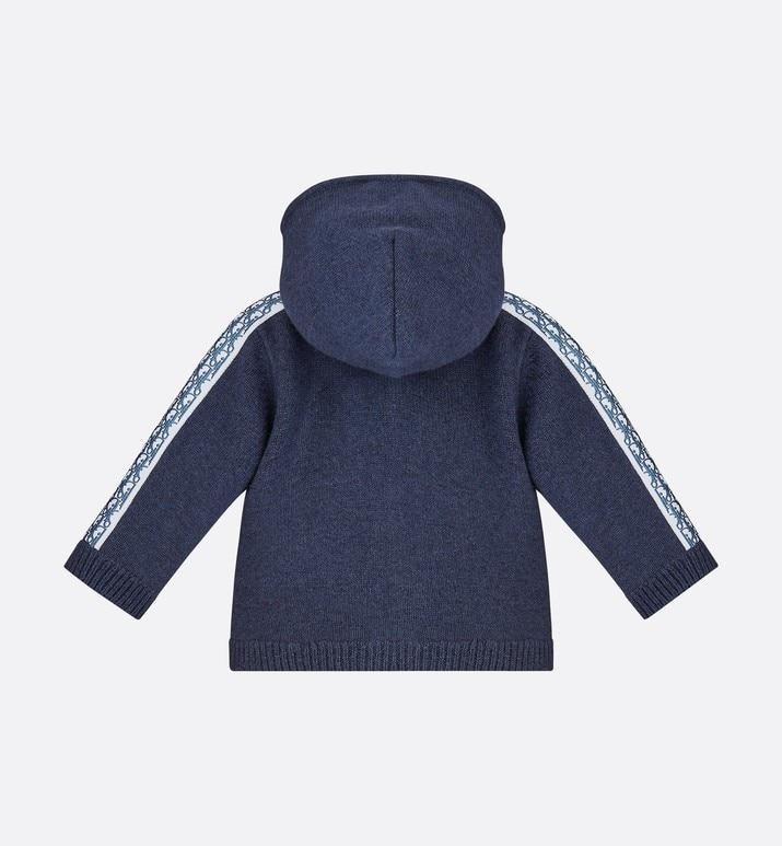 Zipped Hooded Sweatshirt • Navy Blue Wool, Silk and Cashmere Tricot Knit