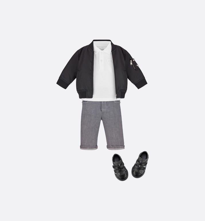 Baby 'CD Icon' Polo Shirt • White Cotton Piqué