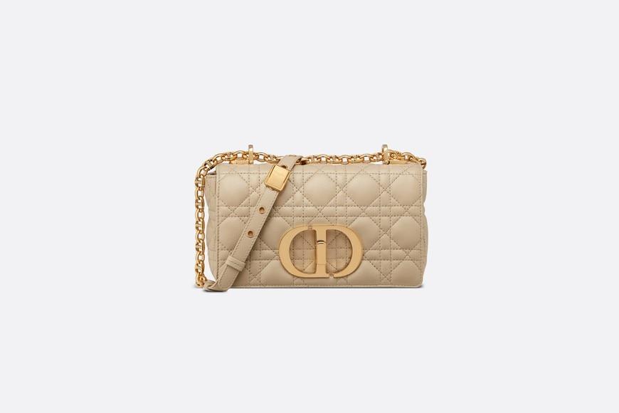 Small Dior Caro Bag • Beige Soft Cannage Calfskin