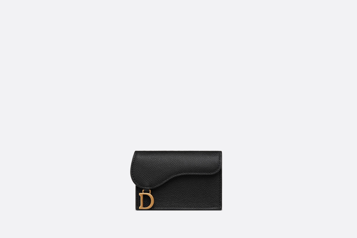 Saddle Flap Card Holder • Black Grained Calfskin