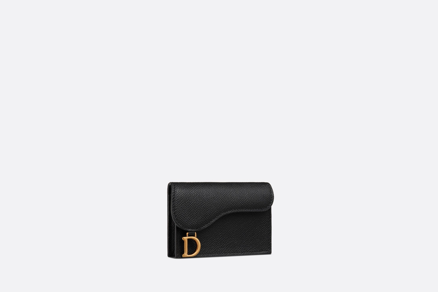 Saddle Flap Card Holder • Black Grained Calfskin