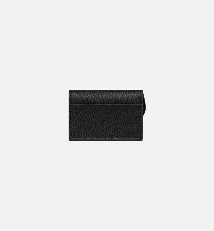 Saddle Flap Card Holder • Black Grained Calfskin