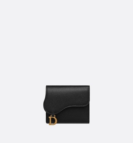 Saddle Lotus Wallet • Black Grained Calfskin