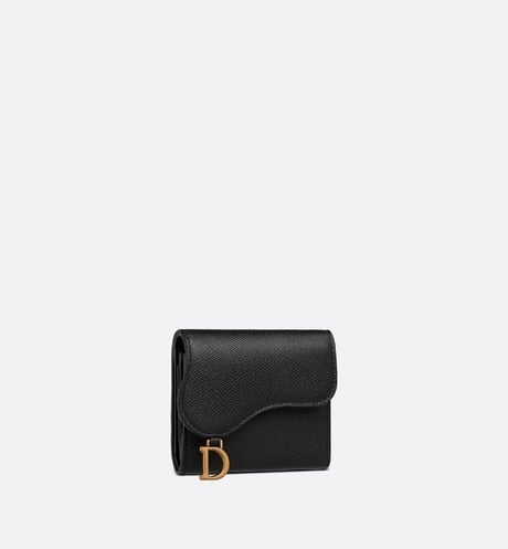 Saddle Lotus Wallet • Black Grained Calfskin