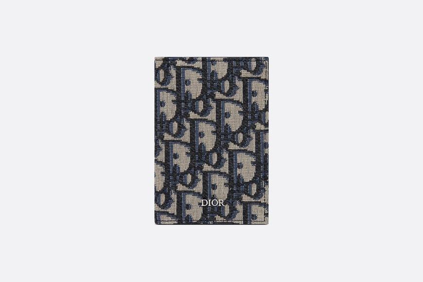 Bi-Fold Card Holder • Beige and Black Dior Oblique Jacquard