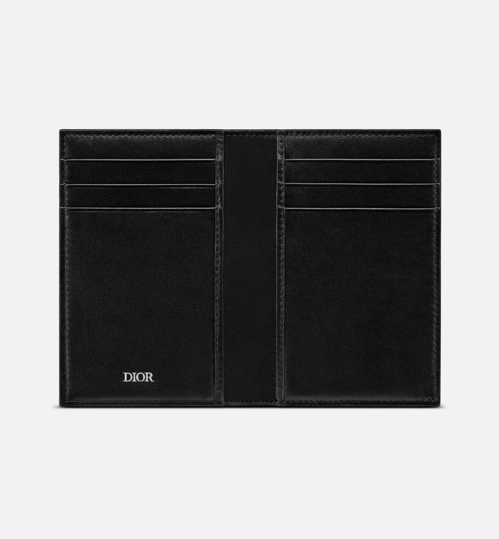 Bi-Fold Card Holder • Beige and Black Dior Oblique Jacquard