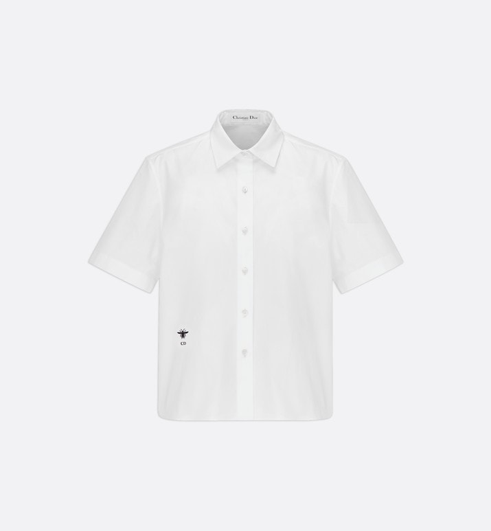 Short Buttoned Blouse • White Cotton Poplin