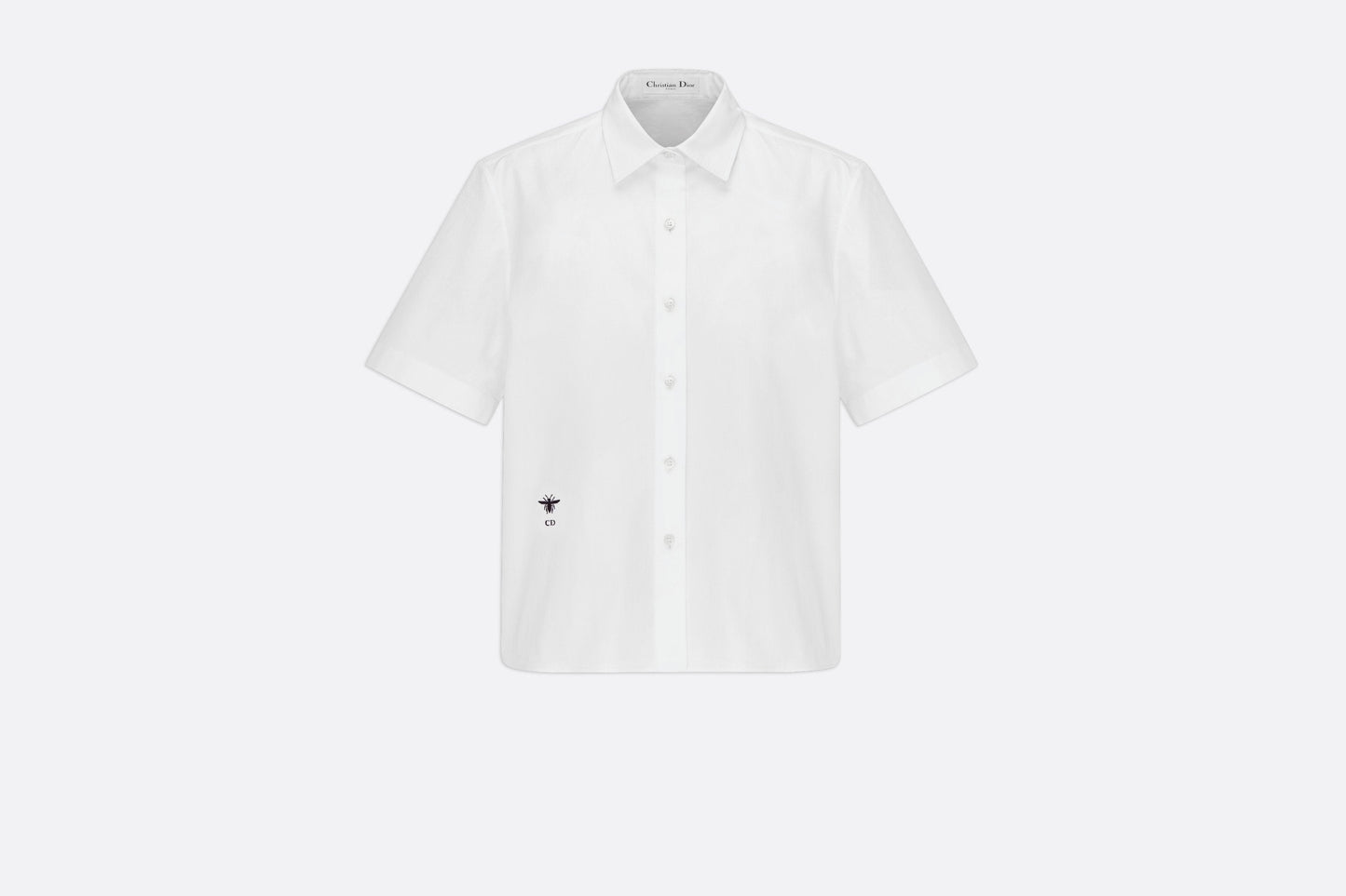 Short Buttoned Blouse • White Cotton Poplin