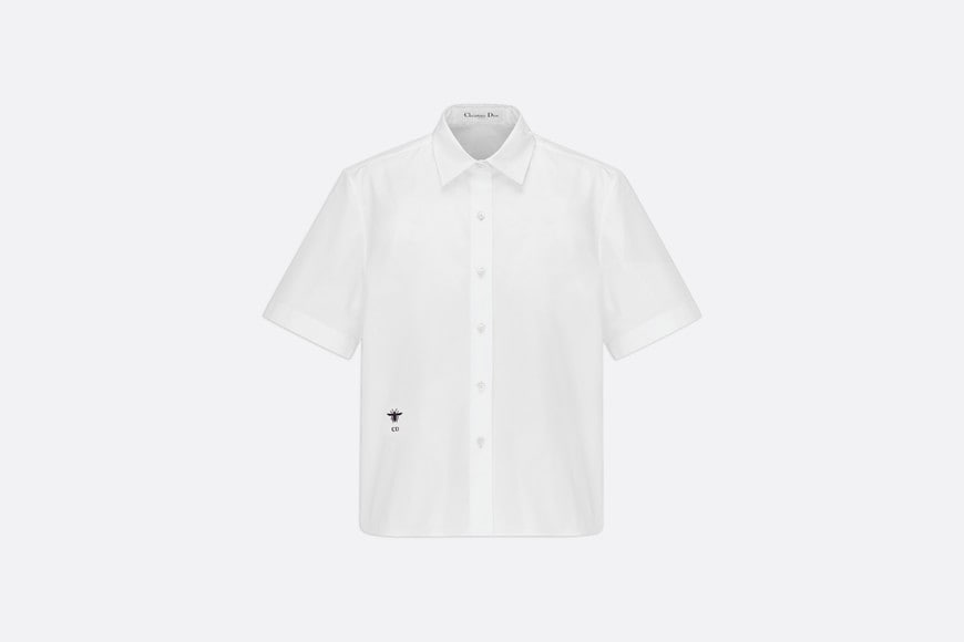 Short Buttoned Blouse • White Cotton Poplin