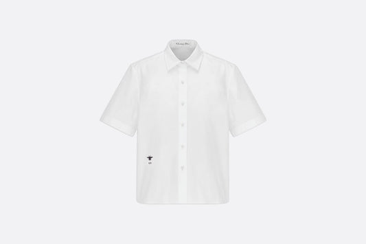 Short Buttoned Blouse • White Cotton Poplin