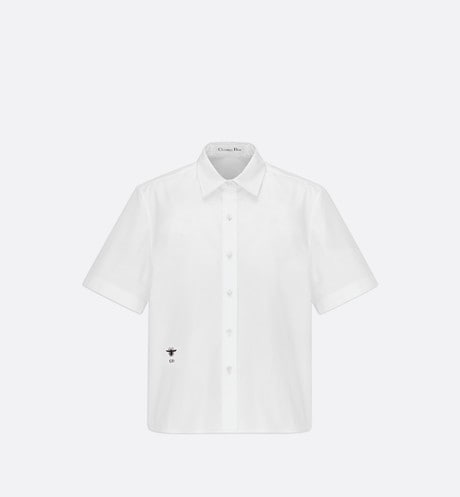 Short Buttoned Blouse • White Cotton Poplin