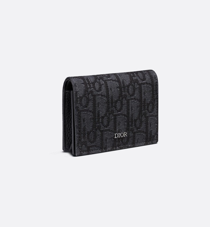 Business Card Holder • Black Dior Oblique Jacquard