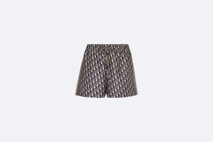 Shorts • Navy Blue and White Silk Twill with Dior Oblique Motif