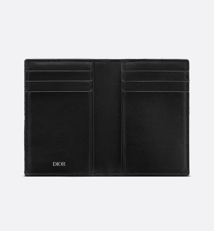 Bi-fold Card Holder • Black Dior Oblique Galaxy Leather