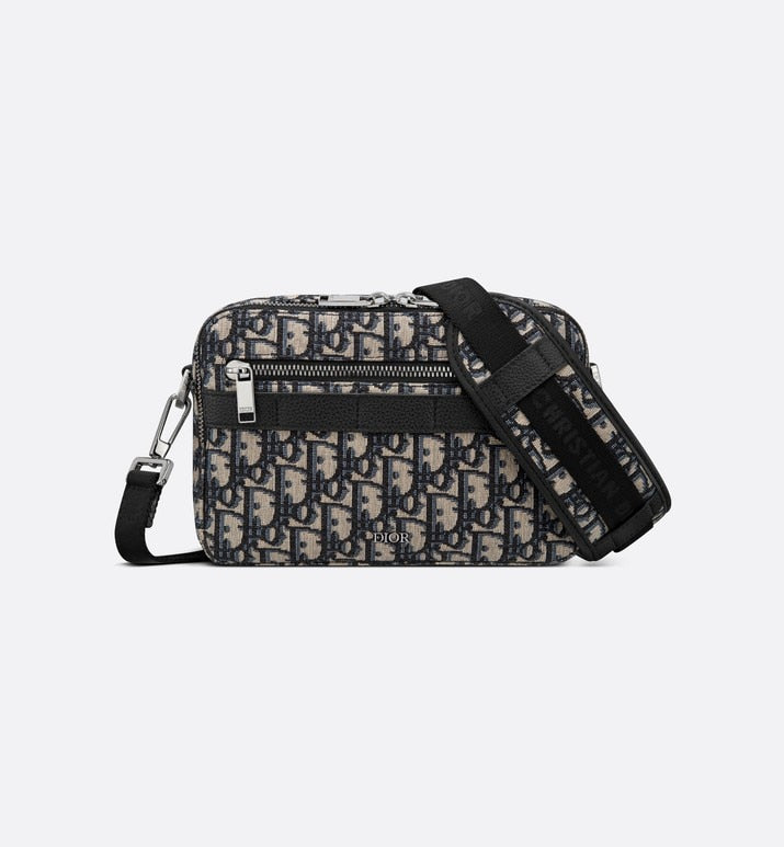 Safari Messenger Bag • Beige and Black Dior Oblique Jacquard
