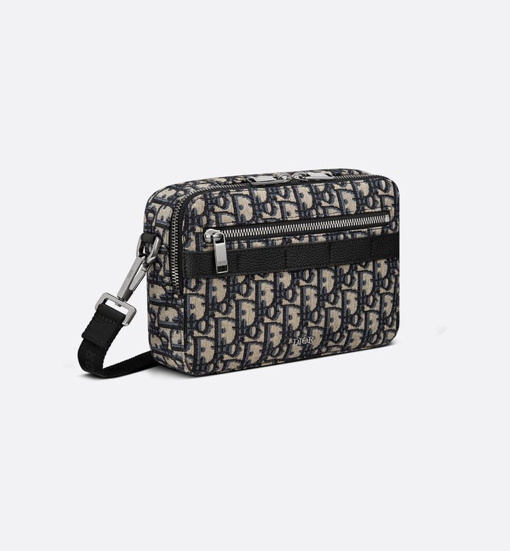 Safari Messenger Bag • Beige and Black Dior Oblique Jacquard
