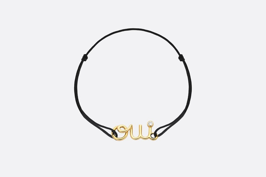 Dioramour Bracelet • Yellow Gold, Diamond and Black Cord