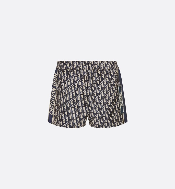 Shorts • Blue Technical Taffeta Jacquard with Dior Oblique Motif