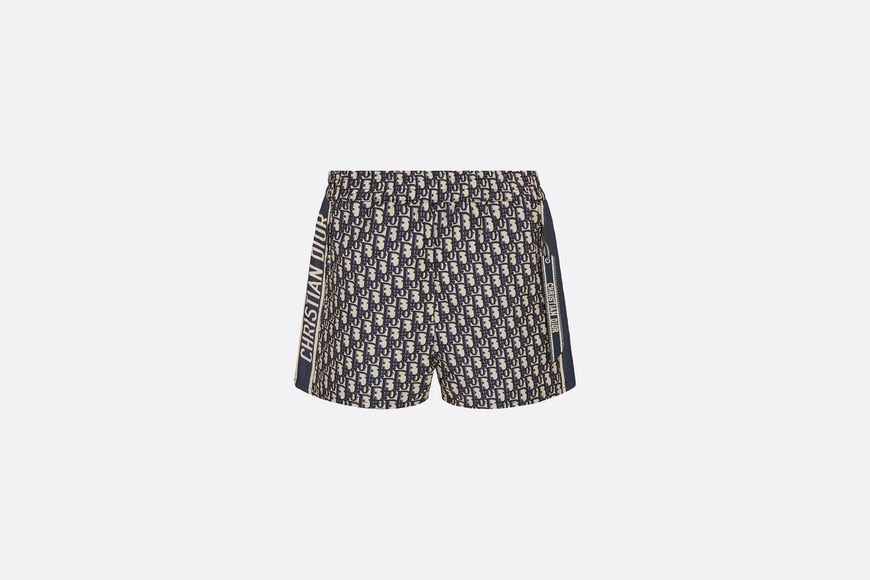 Shorts • Blue Technical Taffeta Jacquard with Dior Oblique Motif