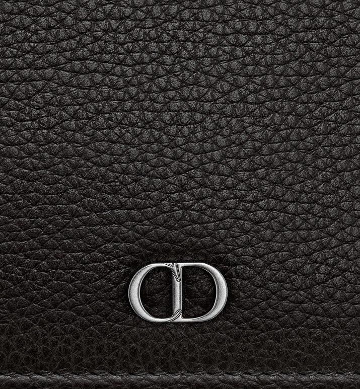 Wallet • Black Grained Calfskin with 'CD Icon' Signature