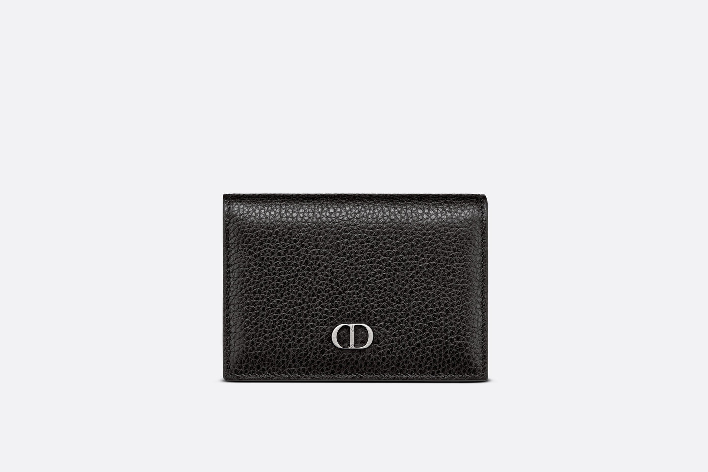 Business Card Holder • Black Grained Calfskin with 'CD Icon' Signature