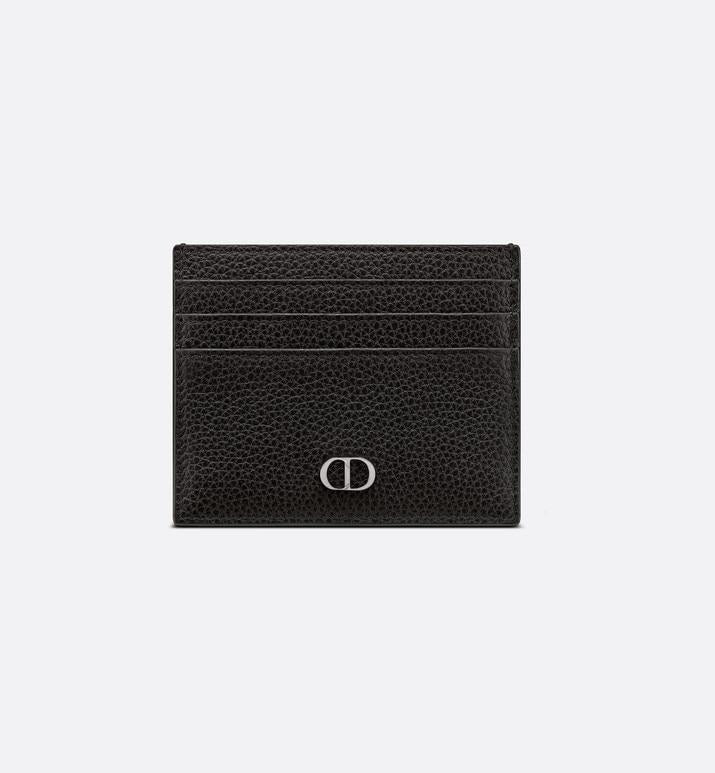 Card Holder • Black Grained Calfskin with 'CD Icon' Signature
