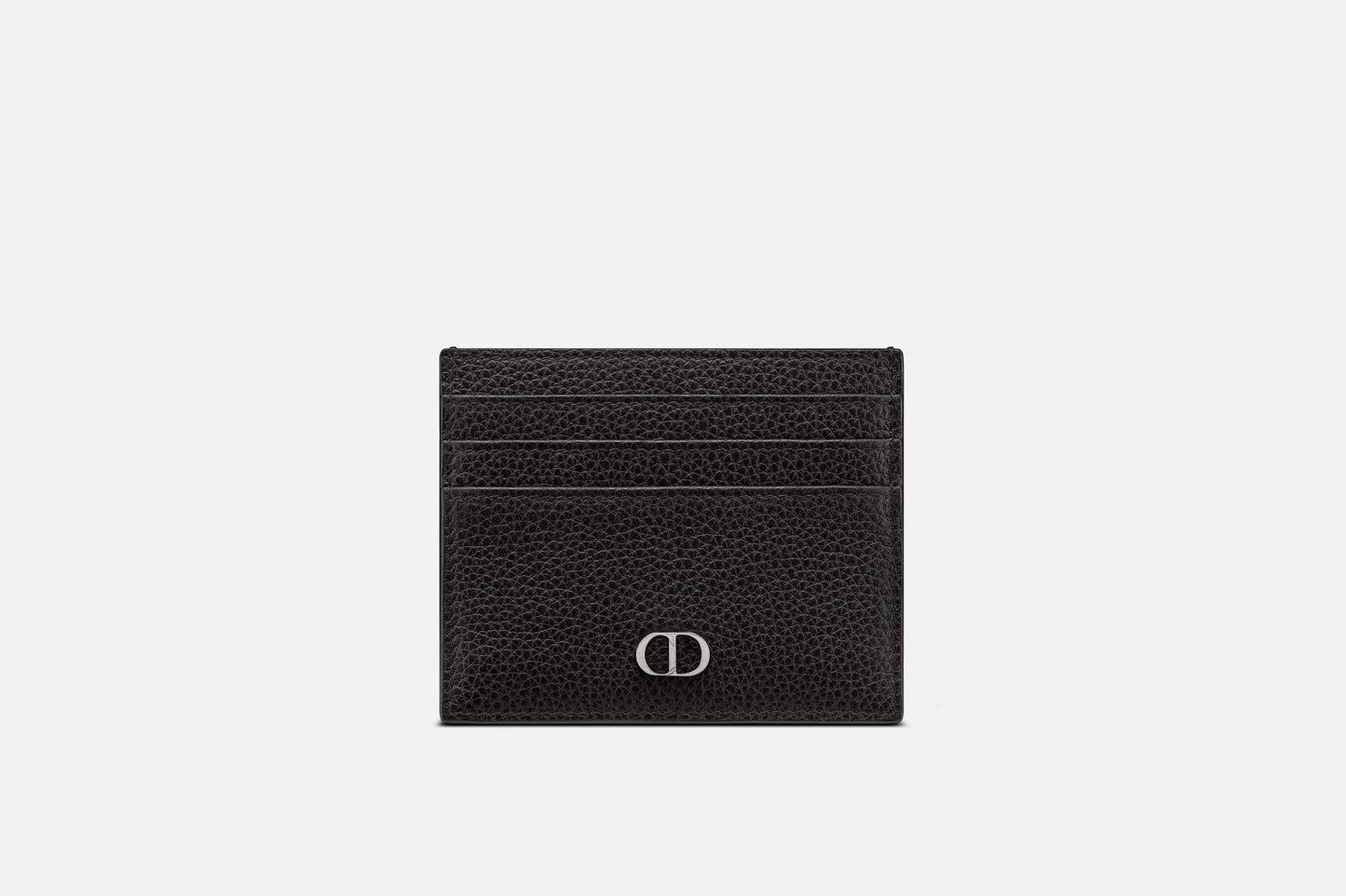 Card Holder • Black Grained Calfskin with 'CD Icon' Signature