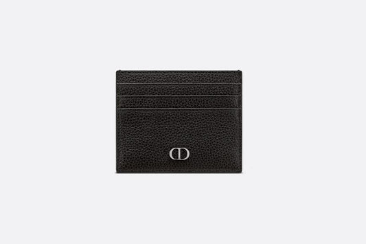 Card Holder • Black Grained Calfskin with 'CD Icon' Signature
