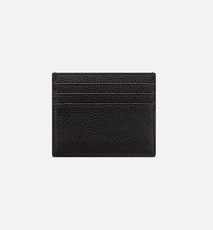 Card Holder • Black Grained Calfskin with 'CD Icon' Signature