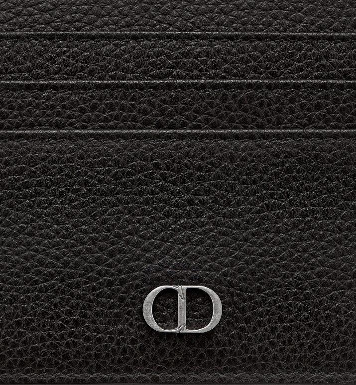Card Holder • Black Grained Calfskin with 'CD Icon' Signature