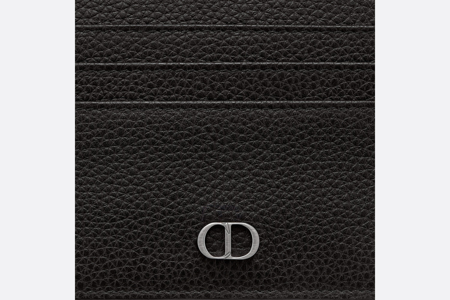 Card Holder • Black Grained Calfskin with 'CD Icon' Signature